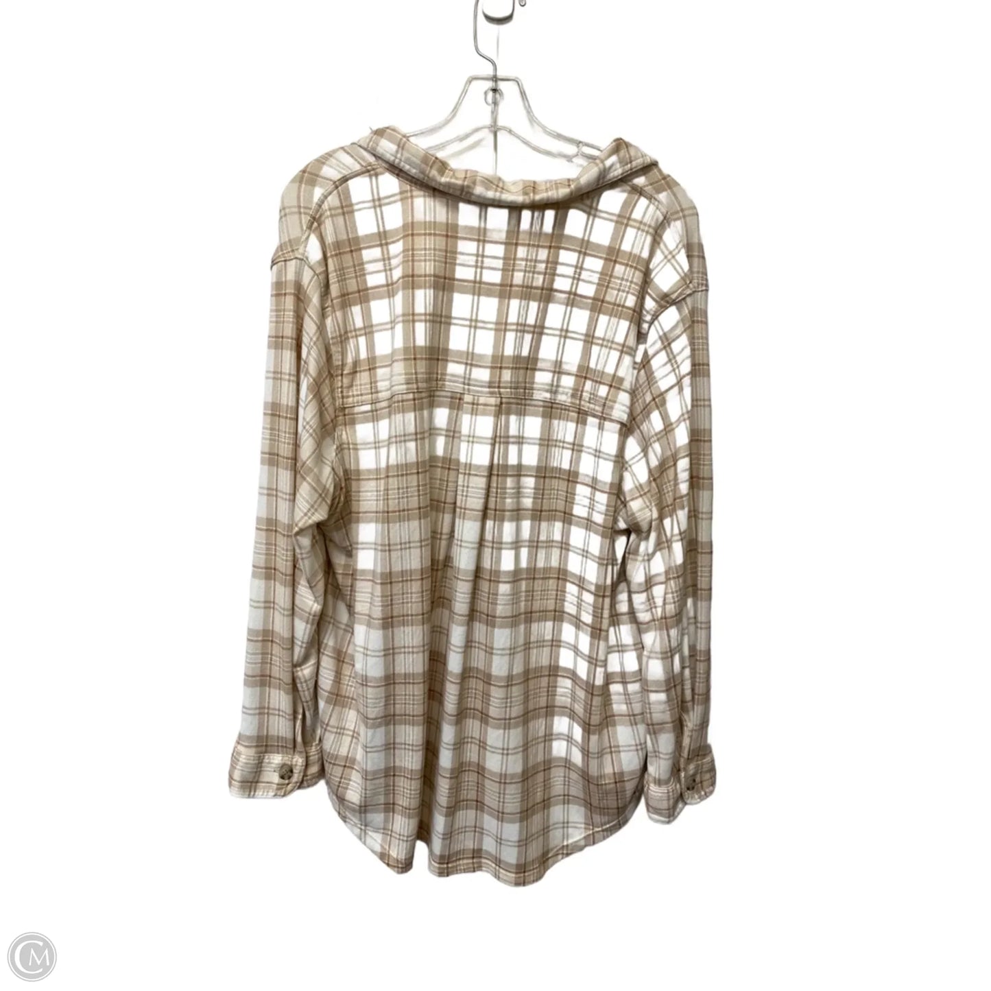 Top Long Sleeve By Angels In Plaid Pattern, Size: 1x