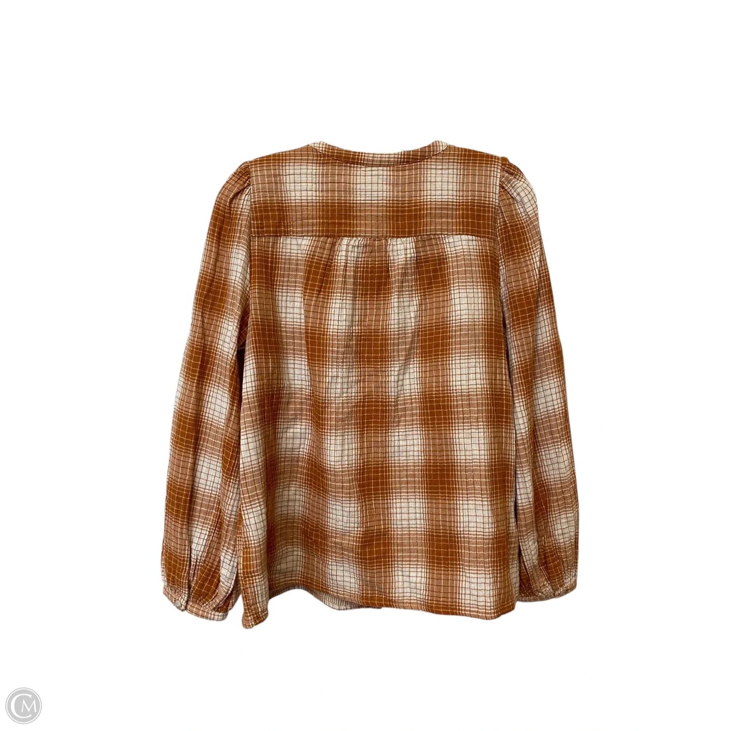 Top Long Sleeve By Universal Thread In Plaid Pattern, Size: M