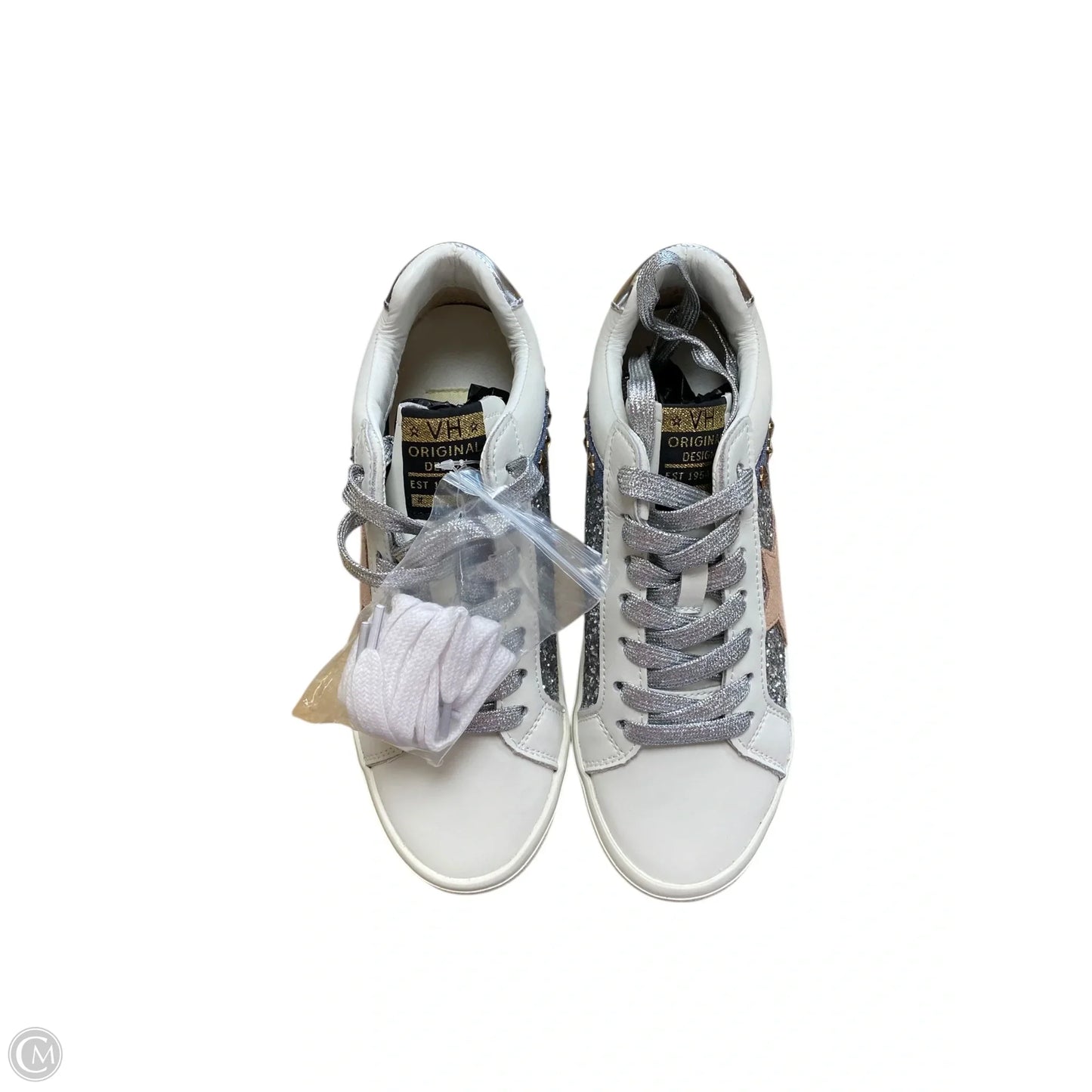 Shoes Sneakers By Vintage Havana In Silver & White, Size: 8.5