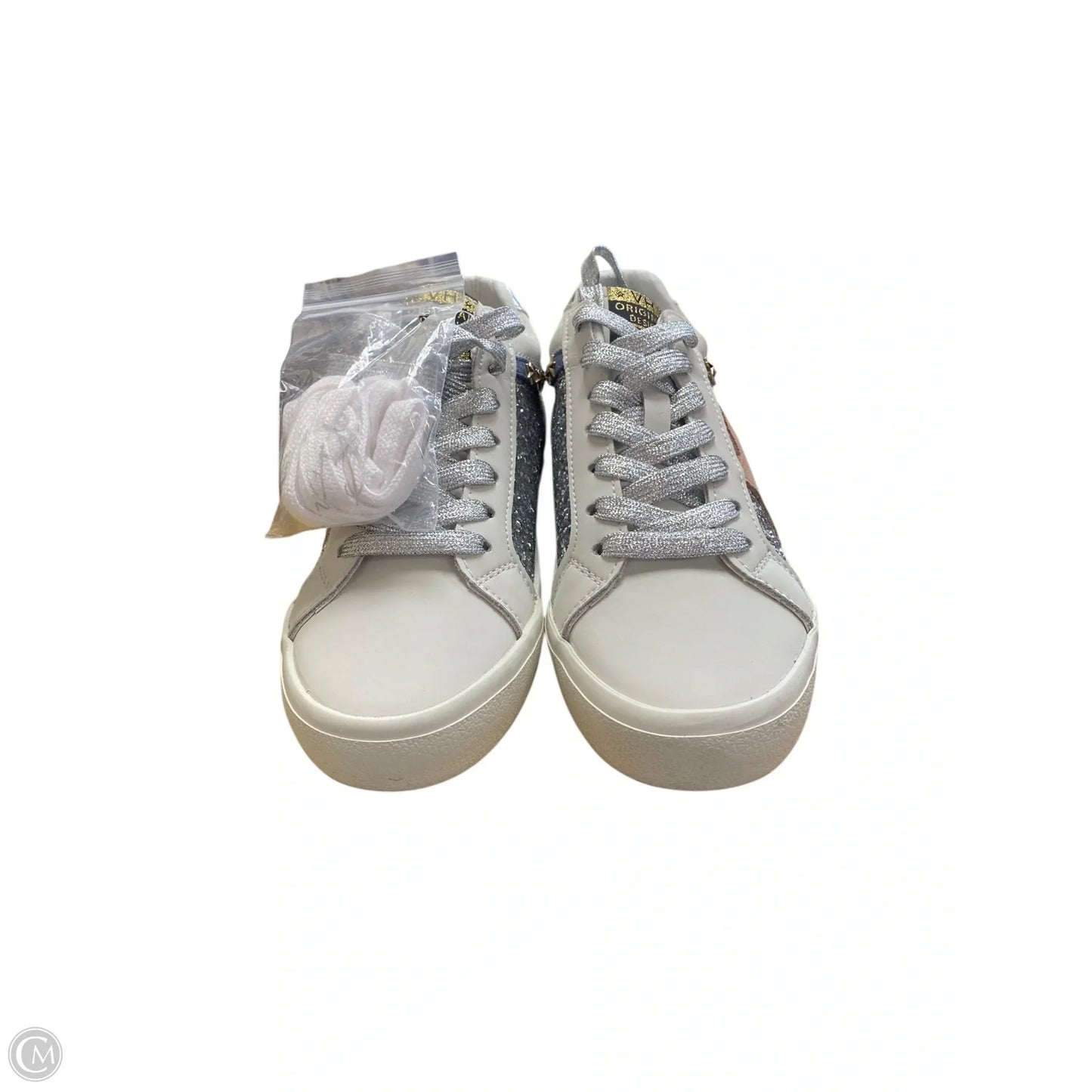 Shoes Sneakers By Vintage Havana In Silver & White, Size: 8.5