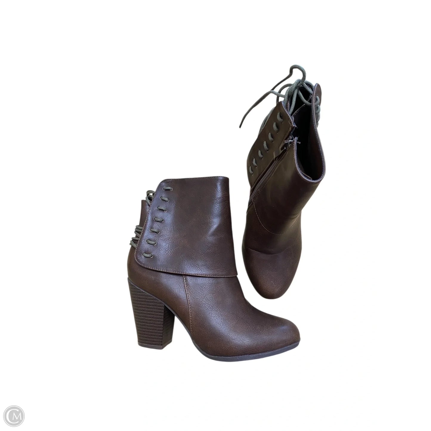 Boots Ankle Heels By Clothes Mentor In Brown, Size: 8
