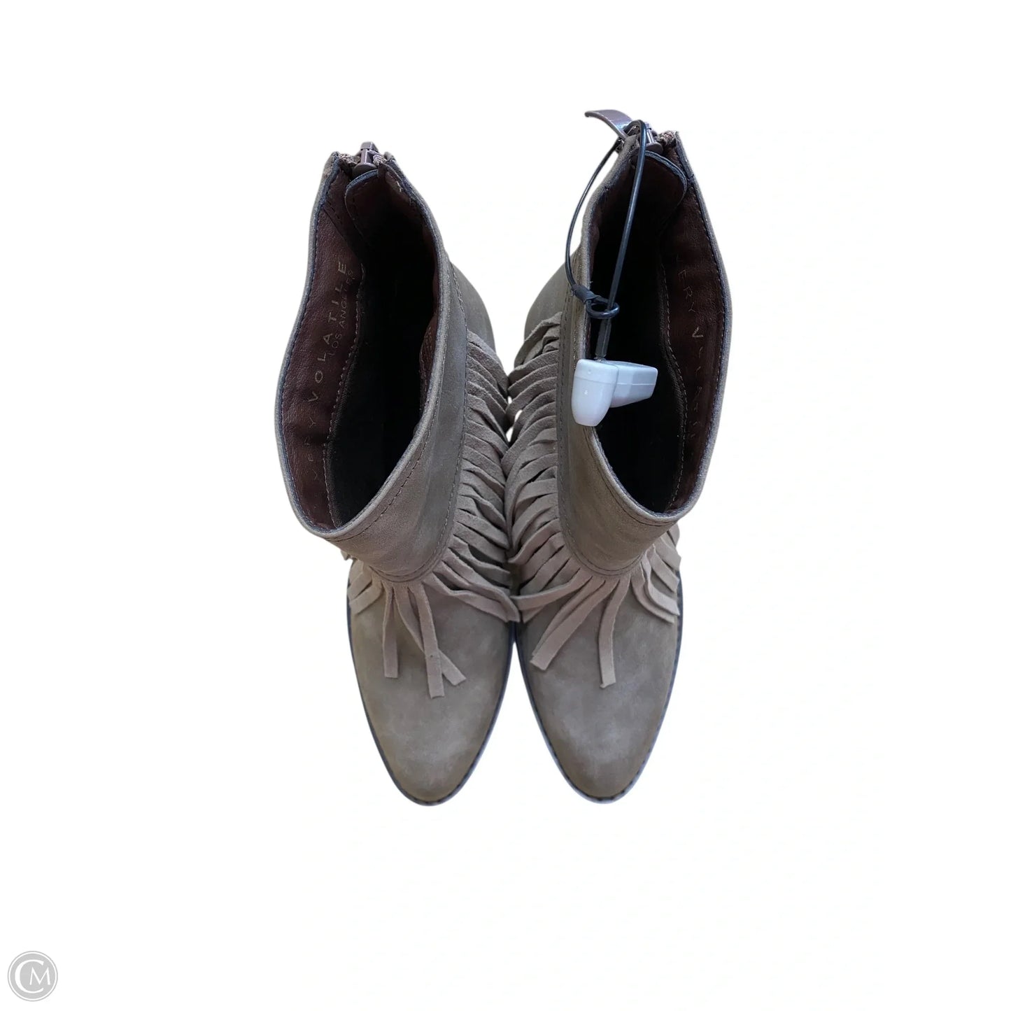 Boots Ankle Heels By Very Volatile In Grey, Size: 8