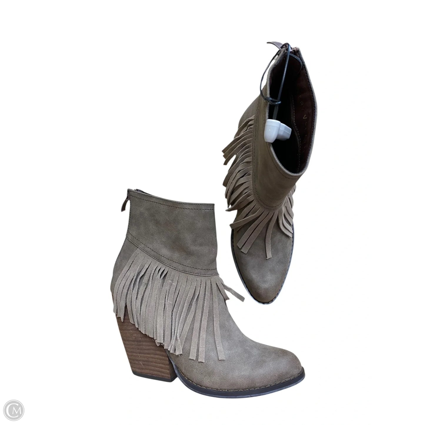 Boots Ankle Heels By Very Volatile In Grey, Size: 8