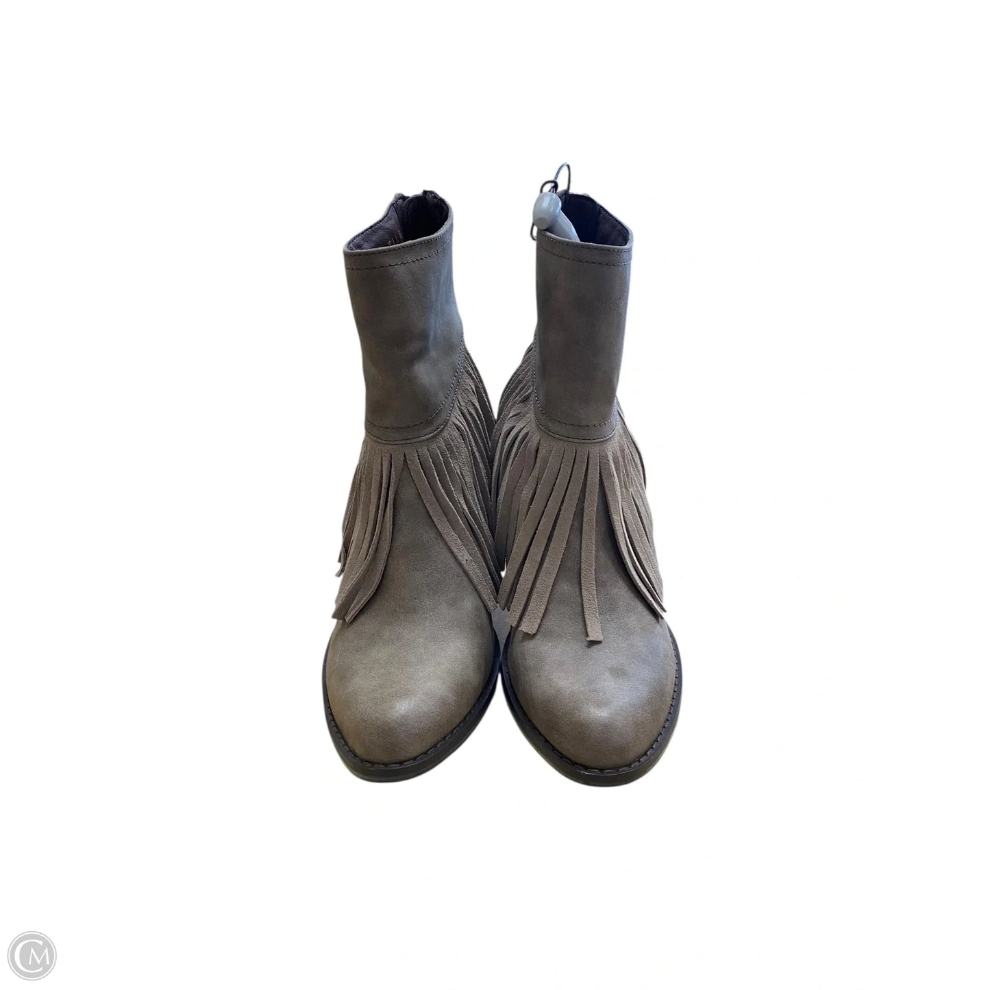 Boots Ankle Heels By Very Volatile In Grey, Size: 8