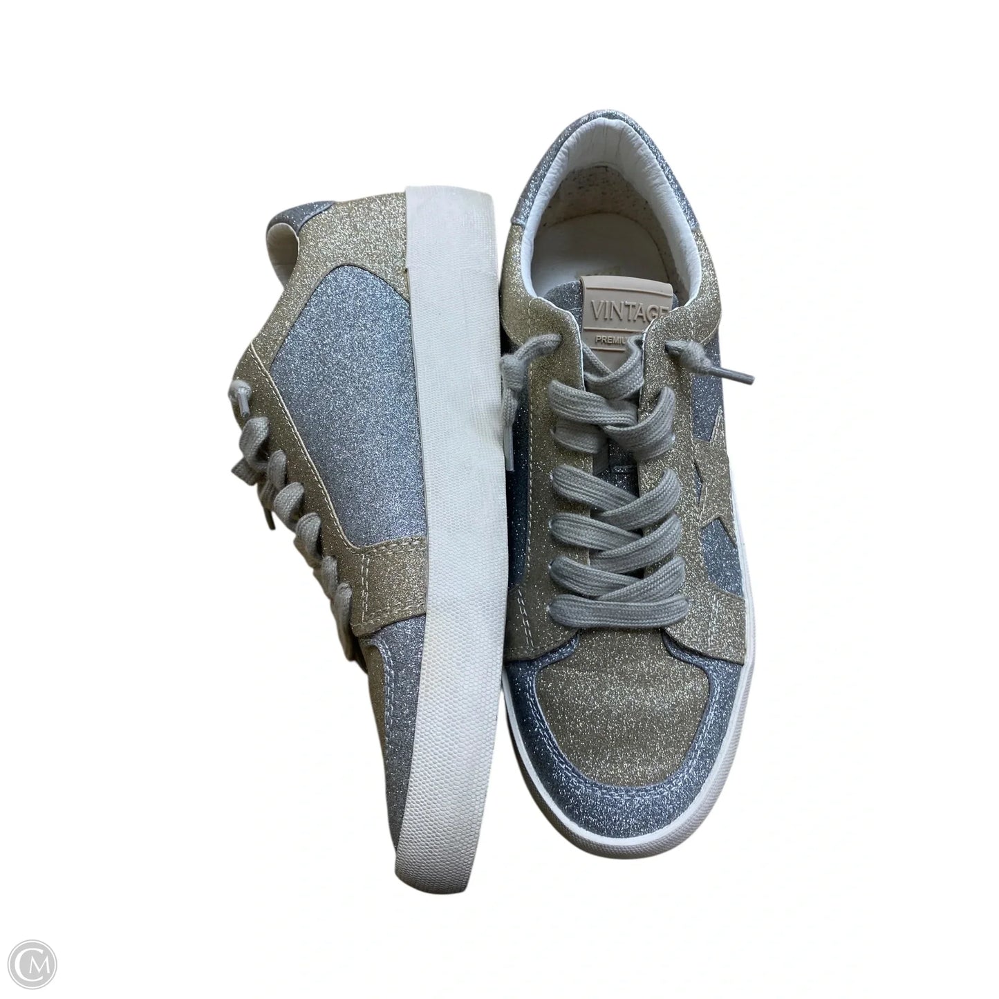 Shoes Sneakers By Vintage Havana In Gold & Silver, Size: 9