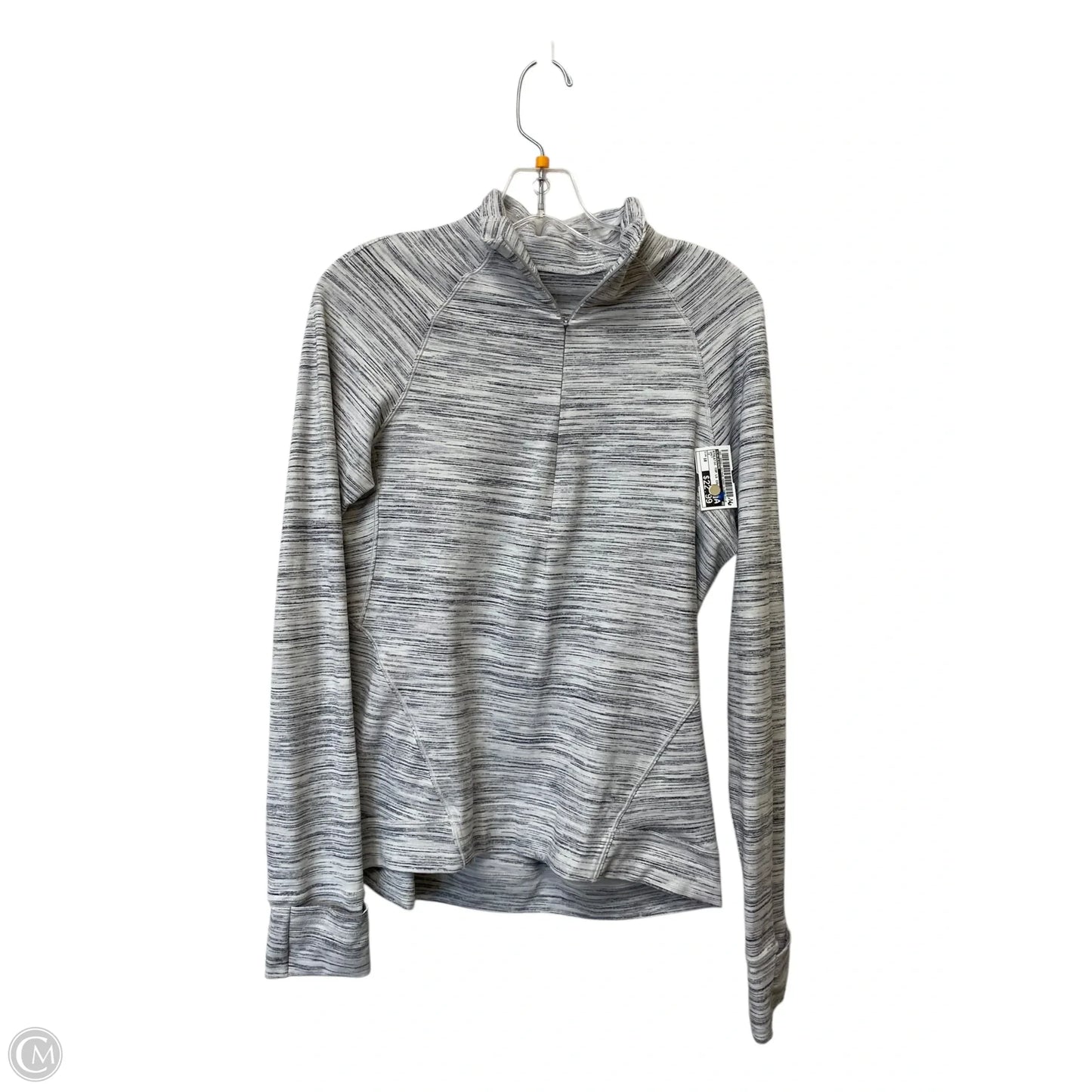 Athletic Top Long Sleeve Collar By Lululemon In Grey, Size: 10