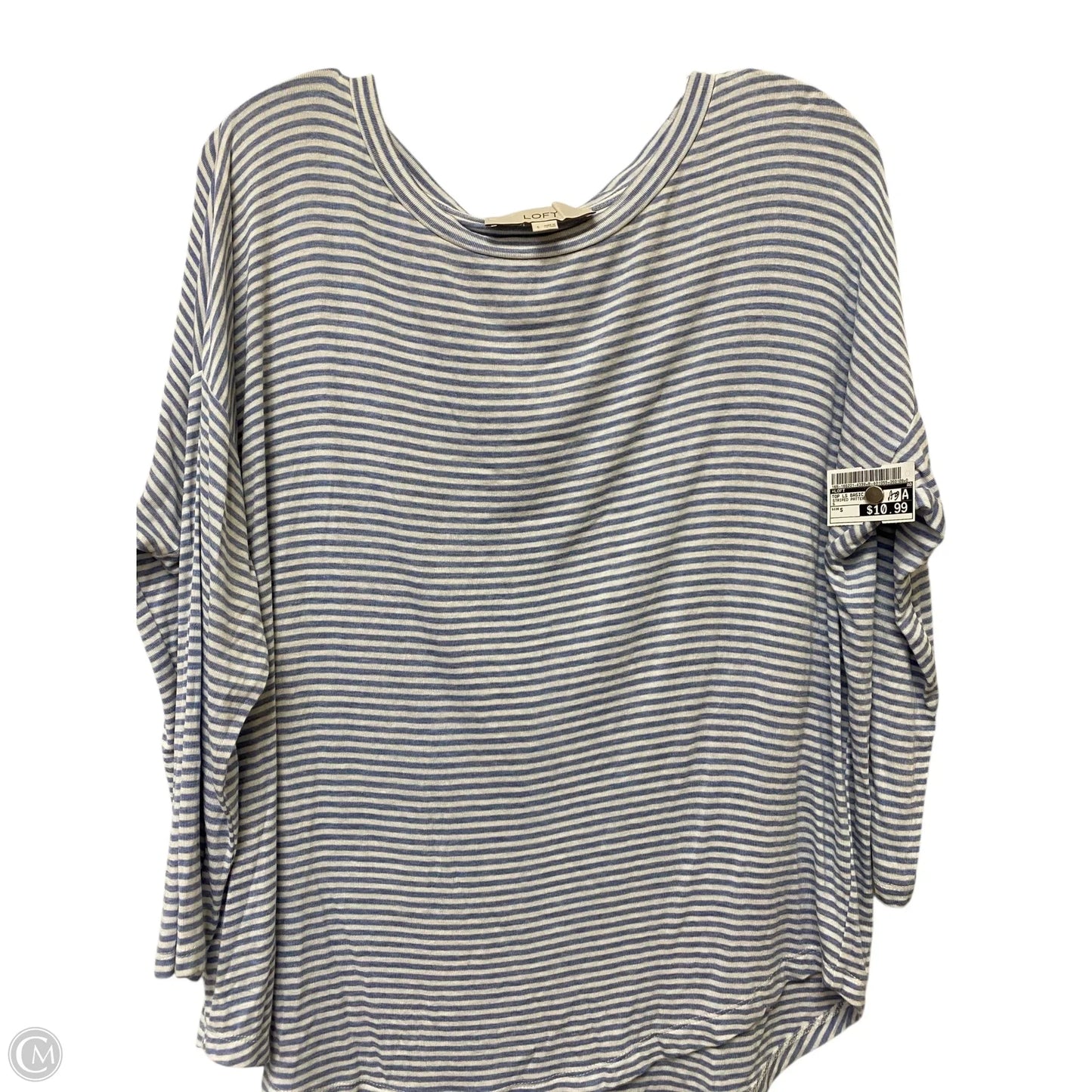 Top Long Sleeve Basic By Loft In Striped Pattern, Size: S