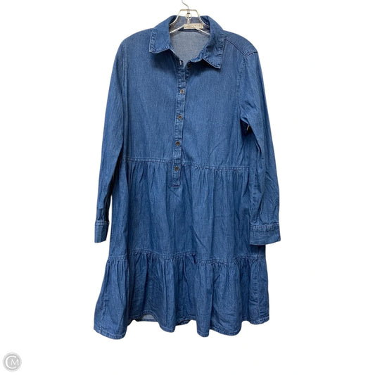 Dress Casual Midi By Mng In Blue Denim, Size: 6