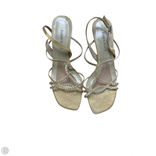 Shoes Heels Kitten By Karen Scott In Gold, Size: 7.5