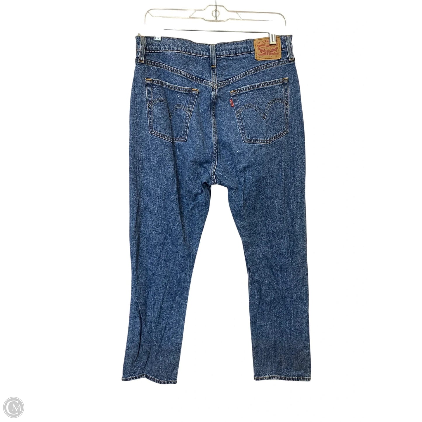 Jeans Straight By Levis In Blue Denim, Size: 12