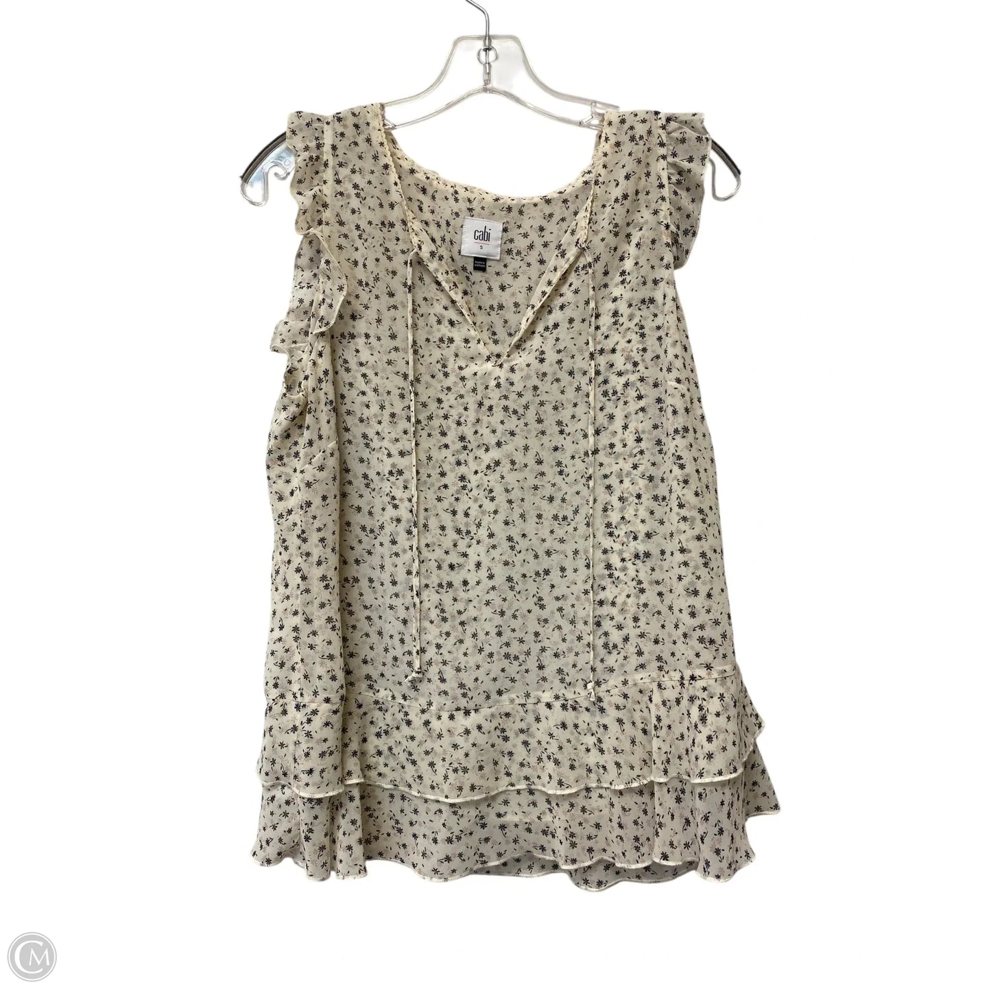 Top Sleeveless By Cabi In Floral Print, Size: S