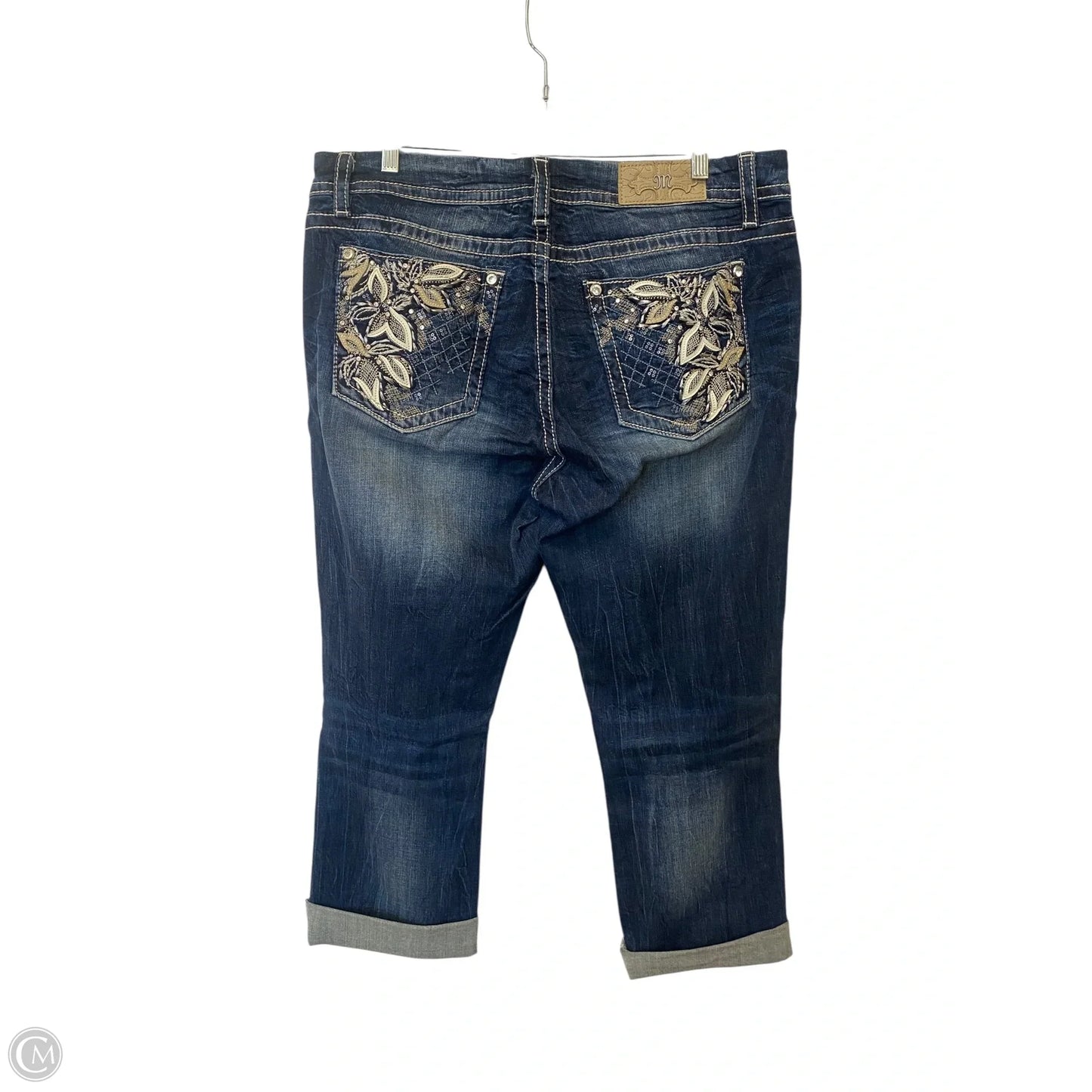 Jeans Cropped By Miss Me In Blue Denim, Size: 12