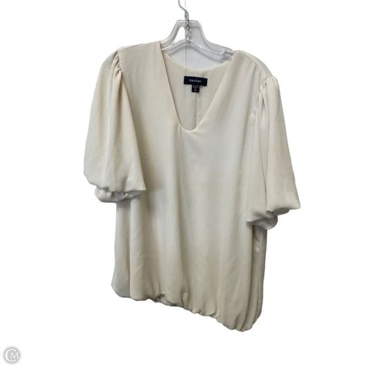 Top Short Sleeve By Karen Kane In Cream, Size: 0x