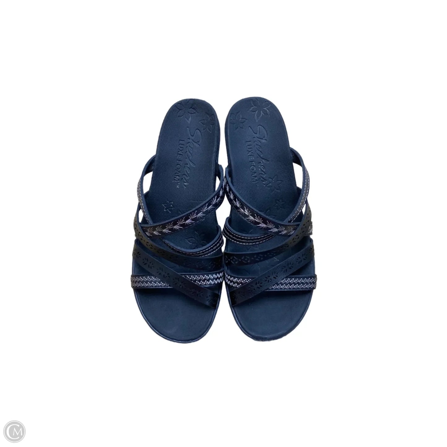 Sandals Heels Wedge By Skechers In Black, Size: 7