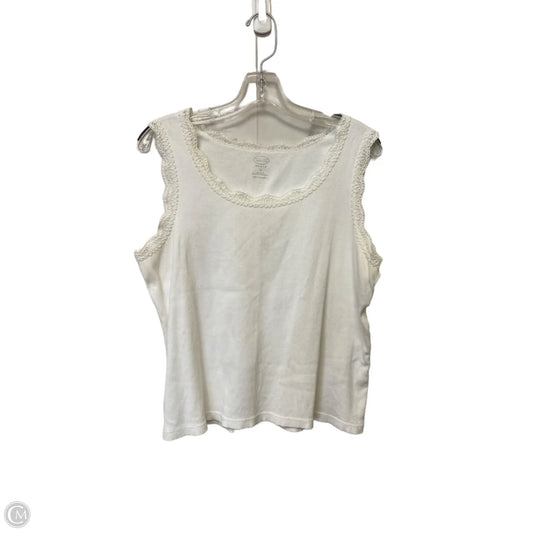 Tank Top By Talbots In White, Size: 1x