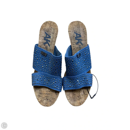 Shoes Heels Wedge By Anne Klein In Blue, Size: 10