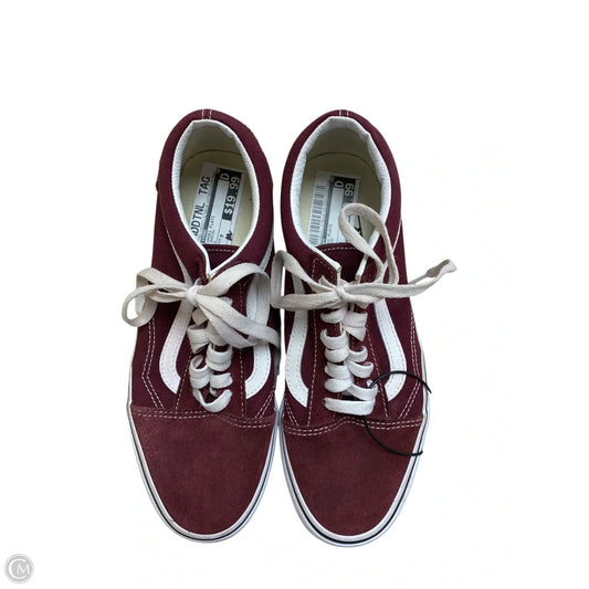Shoes Flats By Vans In Maroon, Size: 9