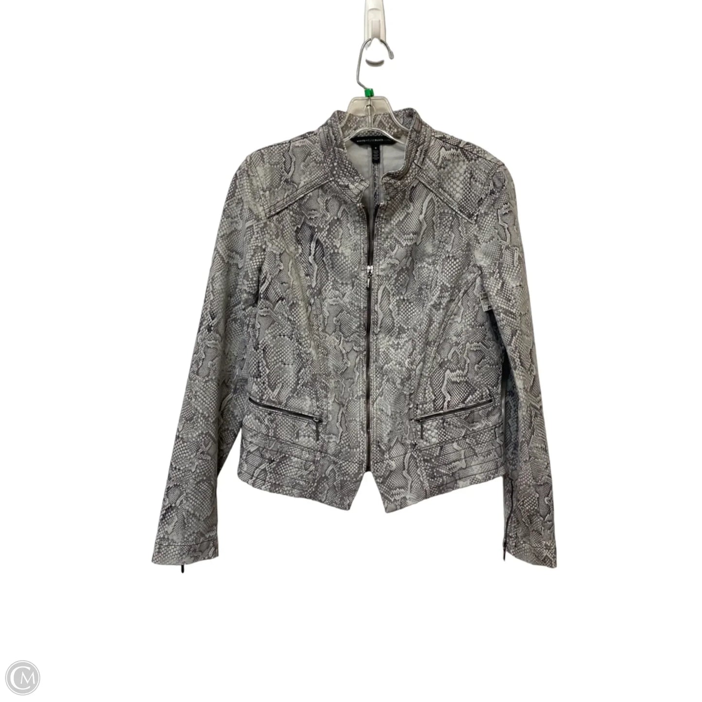 Jacket Moto By White House Black Market In Snakeskin Print, Size: 8