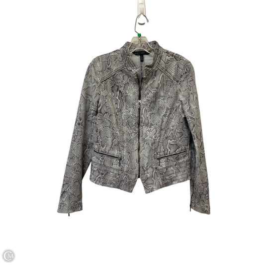 Jacket Moto By White House Black Market In Snakeskin Print, Size: 8