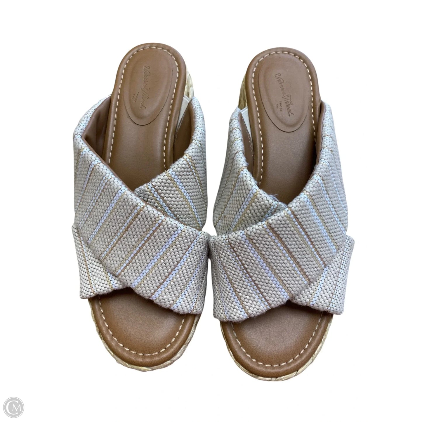 Sandals Heels Wedge By Universal Thread In Beige, Size: 8