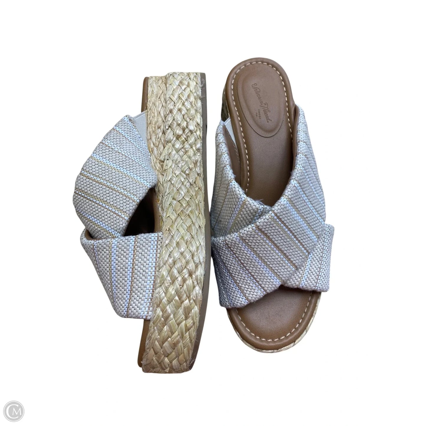 Sandals Heels Wedge By Universal Thread In Beige, Size: 8