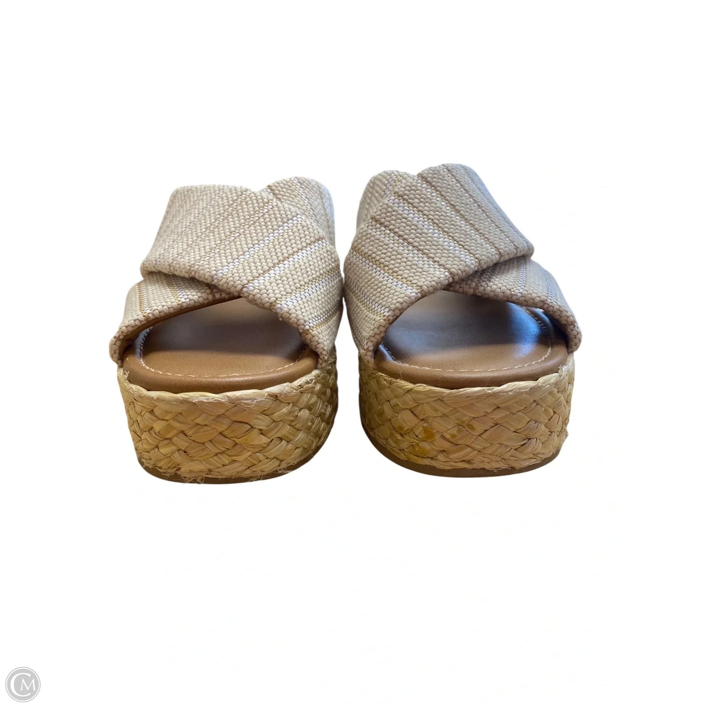 Sandals Heels Wedge By Universal Thread In Beige, Size: 8
