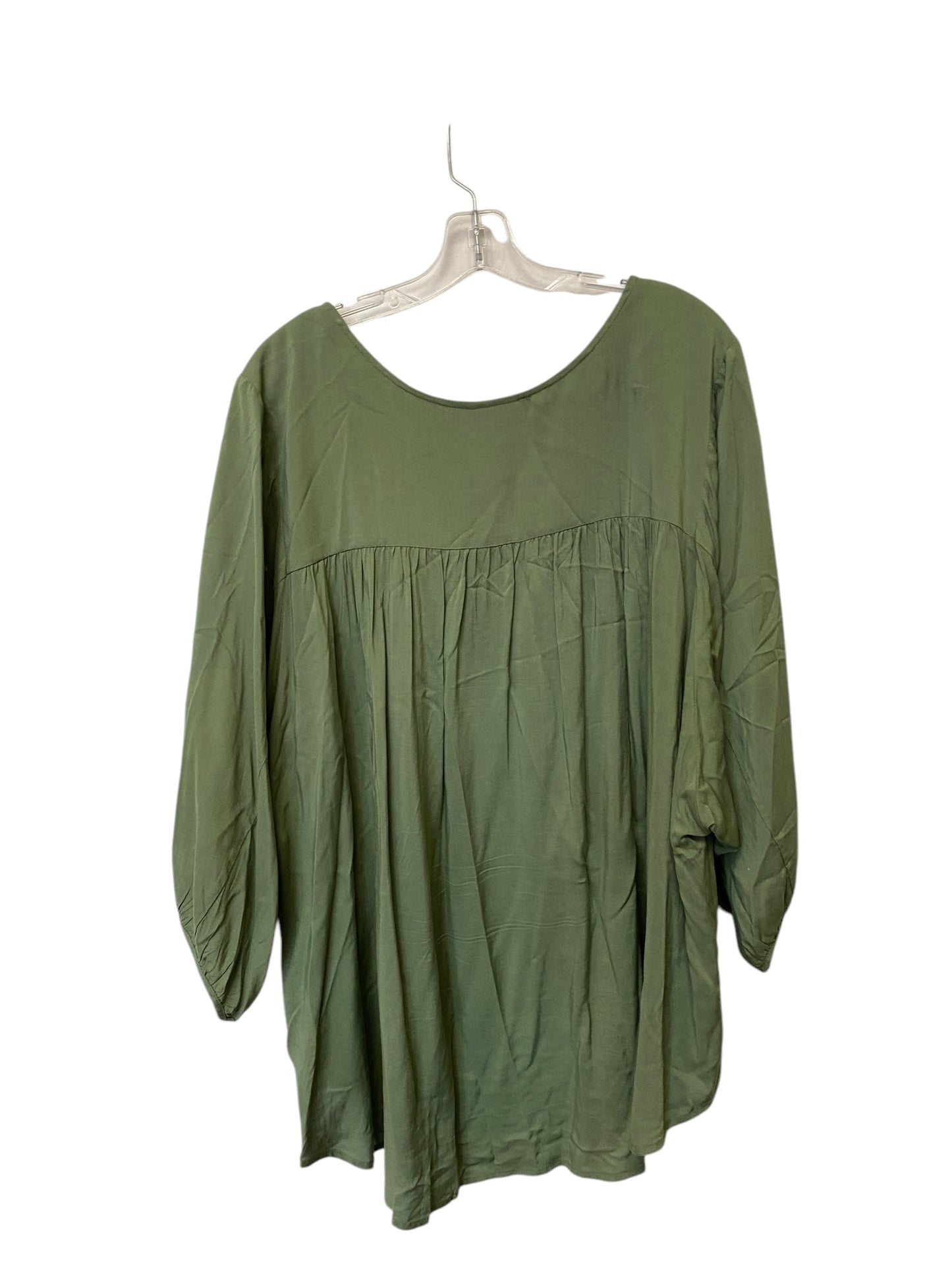 Top Long Sleeve By Avenue In Green, Size: 3x