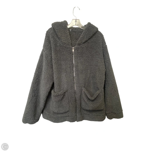 Jacket Faux Fur & Sherpa By Cmf In Grey, Size: Xl