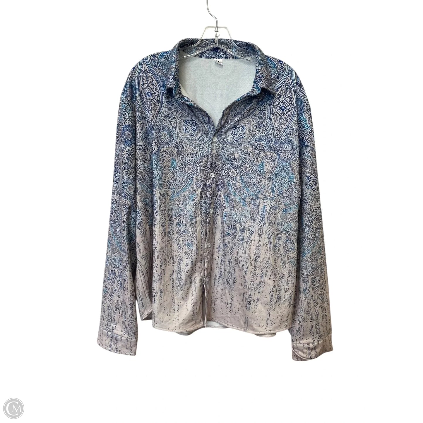 Top Long Sleeve Basic By Cmf In Blue, Size: Xxl