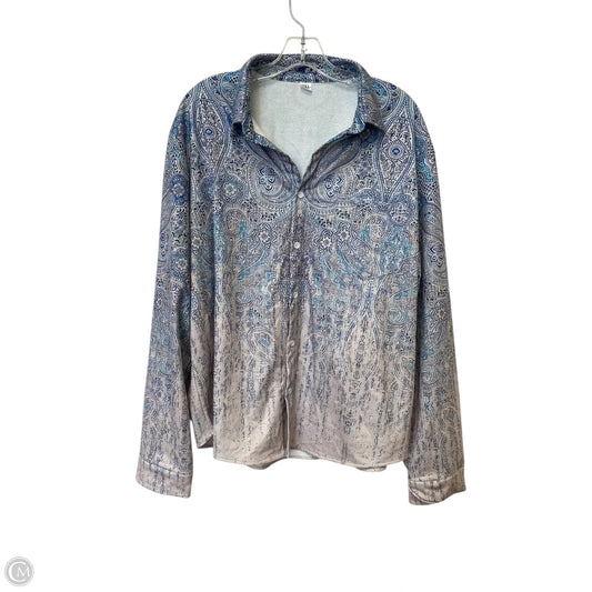 Top Long Sleeve Basic By Cmf In Blue, Size: Xxl