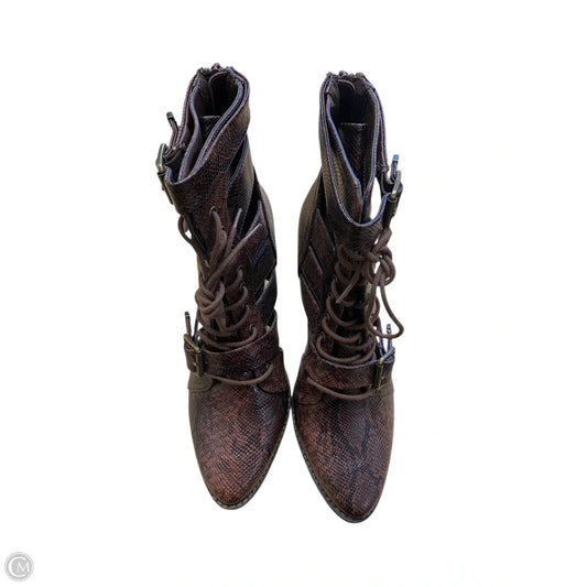 Boots Ankle Heels By Coconuts In Animal Print, Size: 8.5