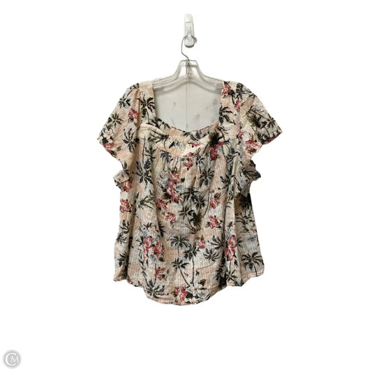 Top Short Sleeve Basic By Torrid In Floral Print, Size: 3x