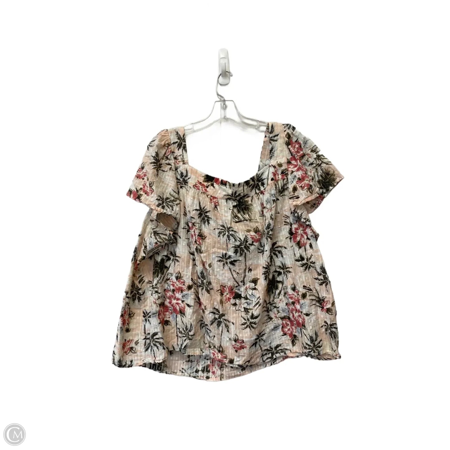 Top Short Sleeve Basic By Torrid In Floral Print, Size: 3x