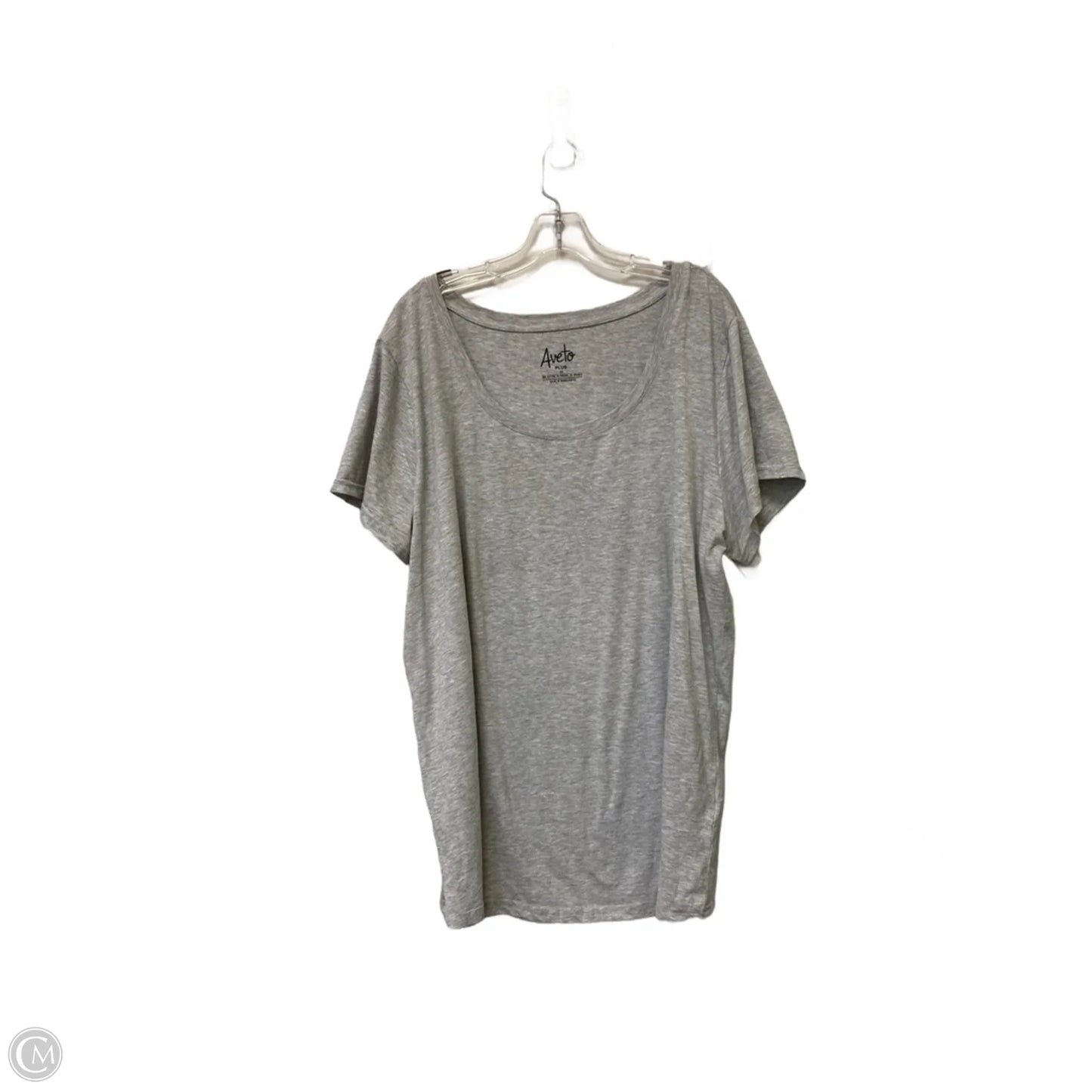 Top Short Sleeve Basic By Cmf In Grey, Size: 3x