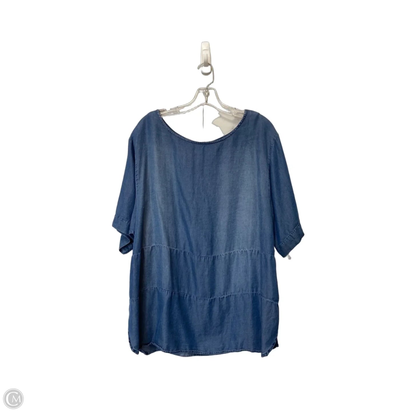 Top Short Sleeve Basic By Lane Bryant In Blue Denim, Size: 20