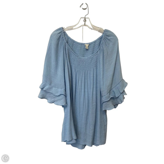 Top 3/4 Sleeve Basic By Cato In Blue, Size: 18