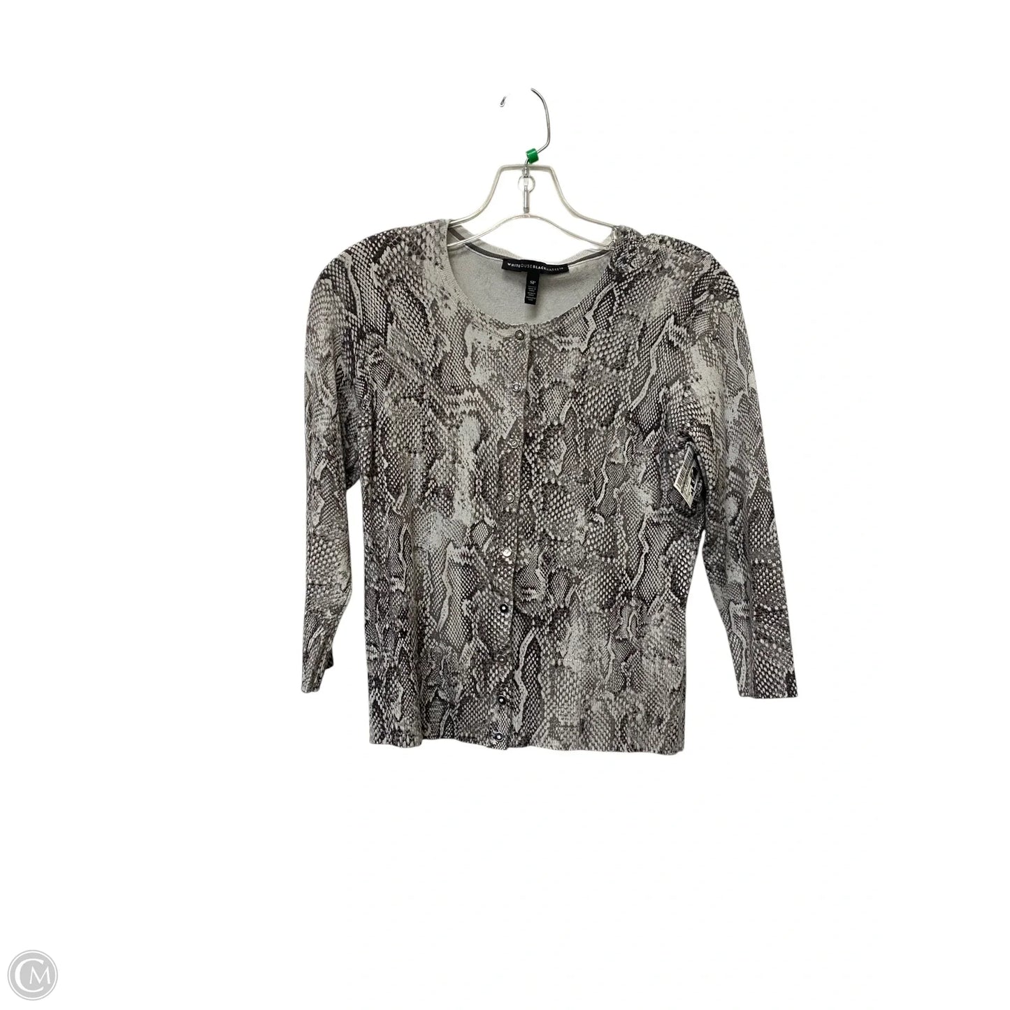Top Long Sleeve Basic By White House Black Market In Animal Print, Size: Sp