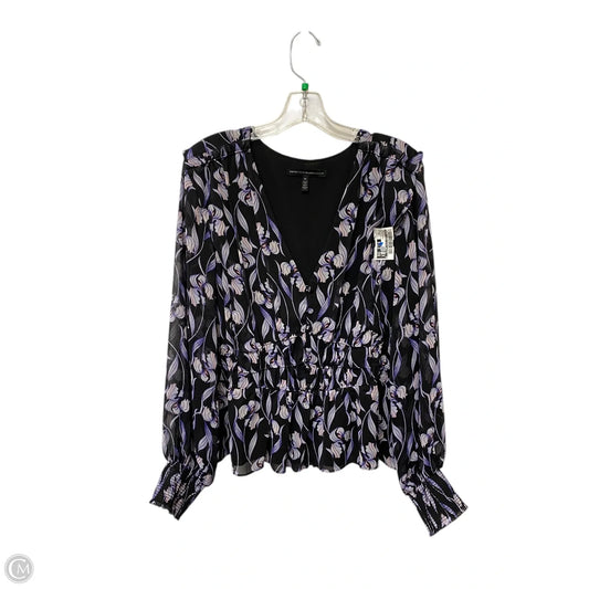Top Long Sleeve By White House Black Market In Floral Print, Size: Xl