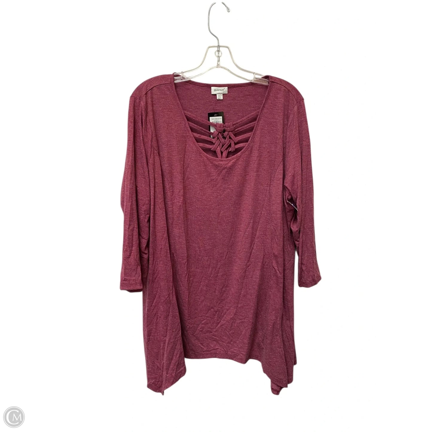 Top Long Sleeve By Avenue In Red, Size: 18