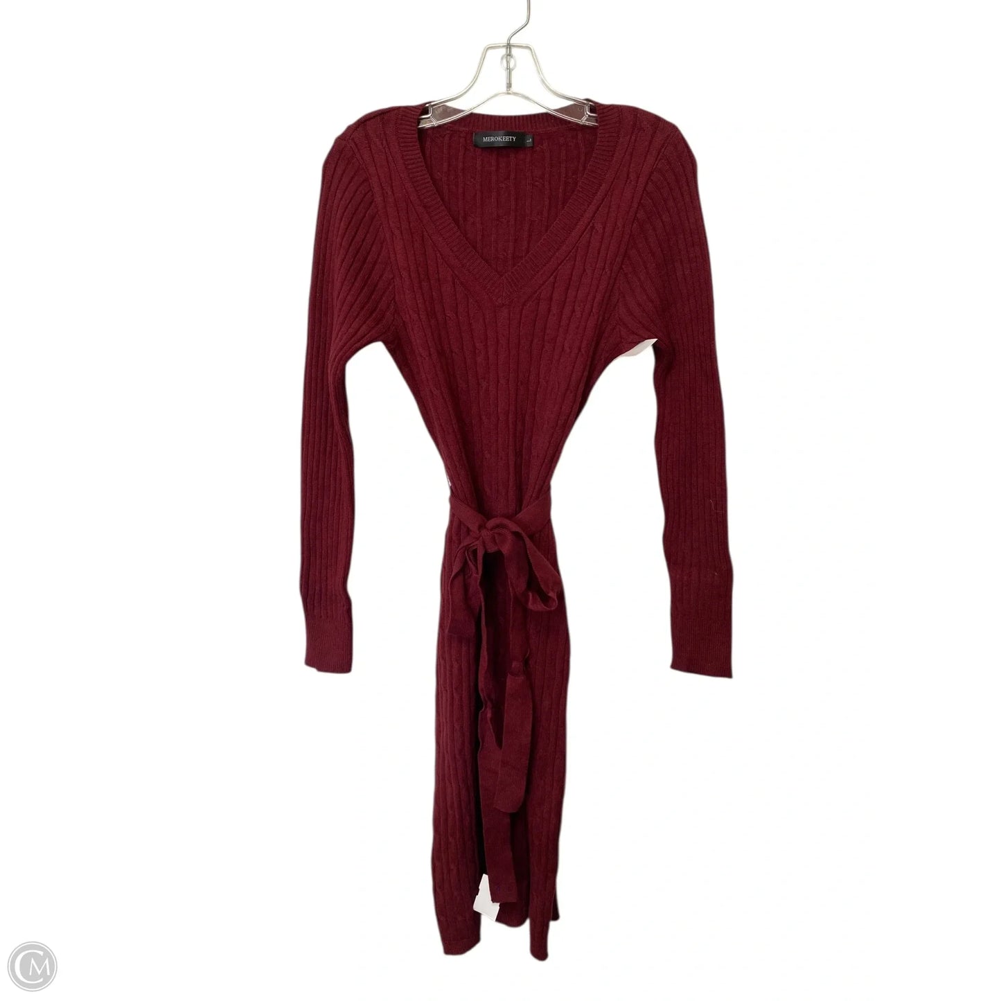 Dress Sweater By Merokeety In Red, Size: L