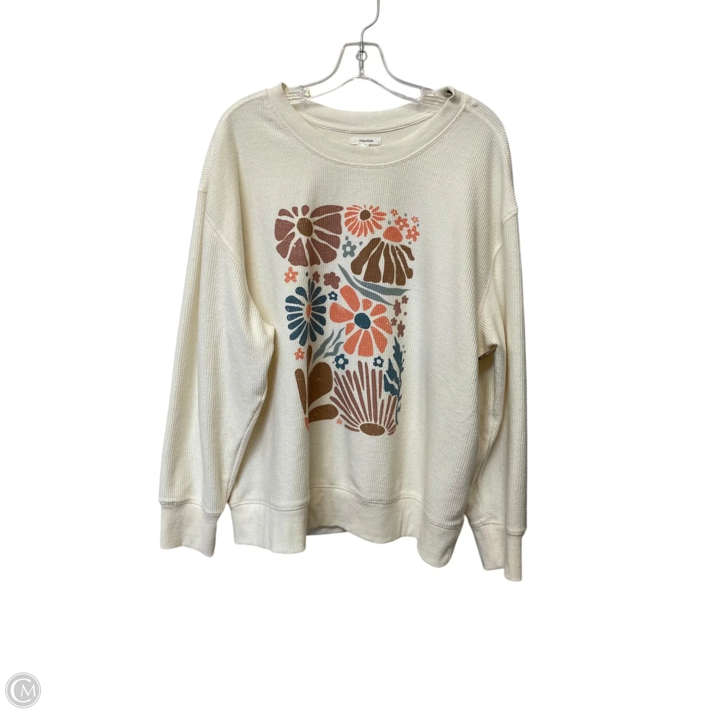 Sweatshirt Crewneck By Maurices In Cream, Size: Xxl