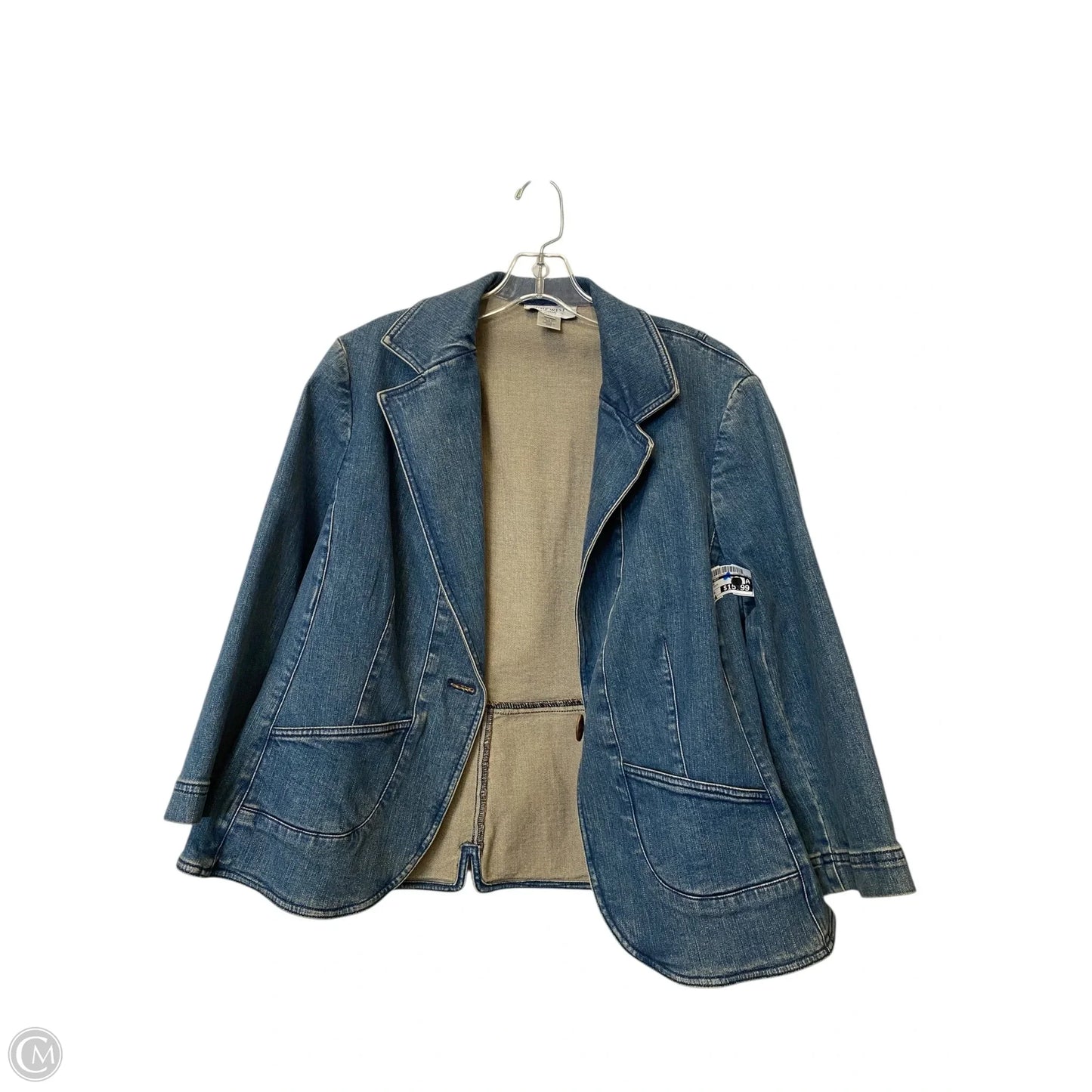 Blazer By Nine West In Blue Denim, Size: 16