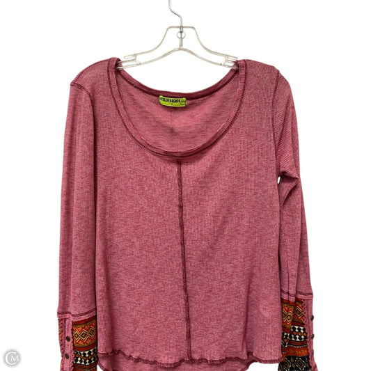Top Long Sleeve By Cme In Pink, Size: M