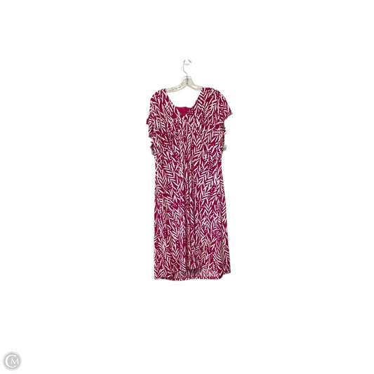 Dress Casual Midi By London Times In Pink & White, Size: Xxl