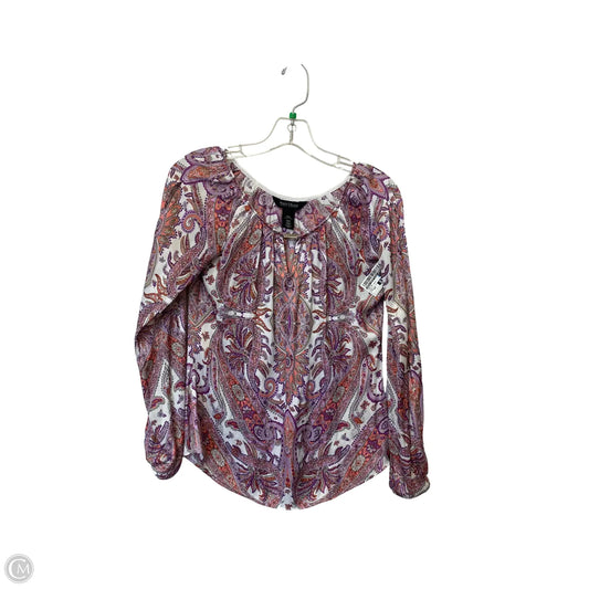 Top Long Sleeve By White House Black Market In Paisley Print, Size: Xxs