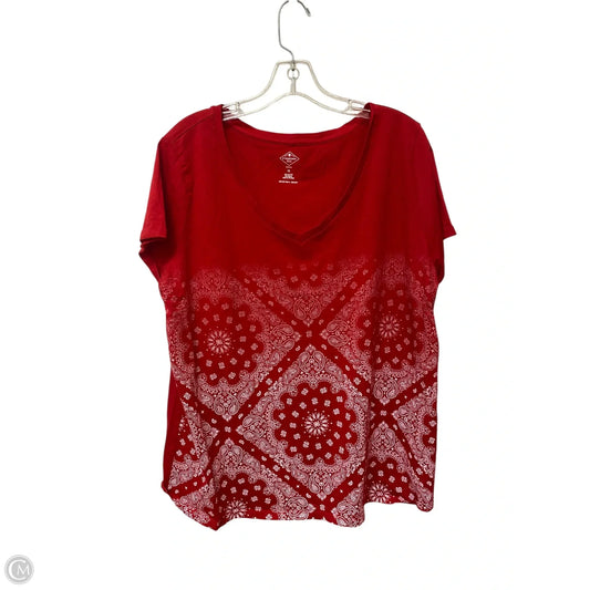 Top Short Sleeve Basic By St Johns Bay In Red, Size: 1x