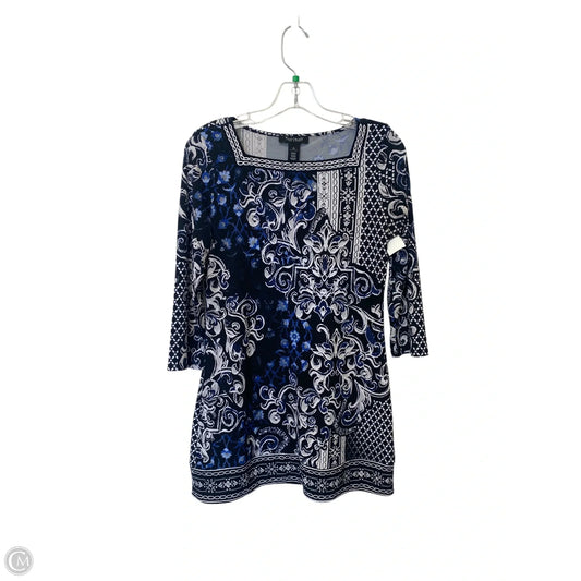 Top 3/4 Sleeve By White House Black Market In Black & Blue, Size: Xs