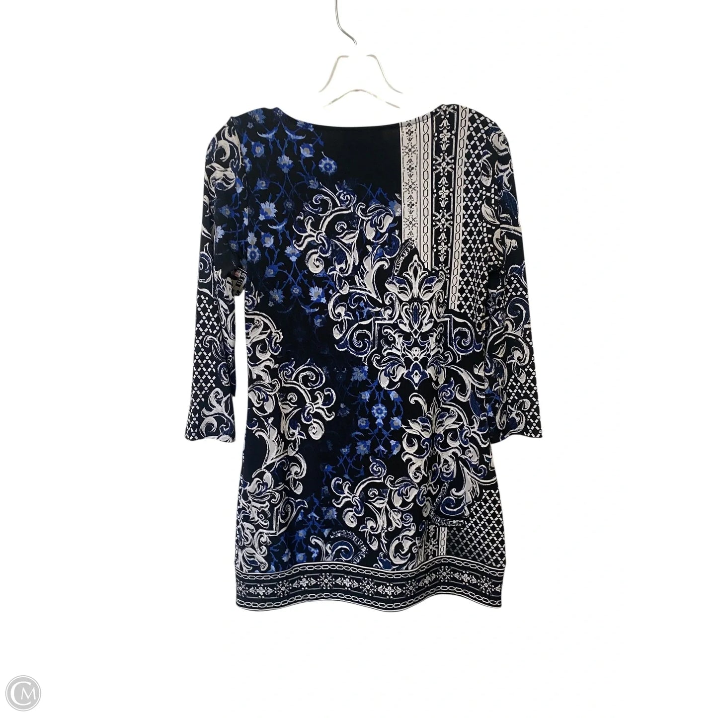 Top 3/4 Sleeve By White House Black Market In Black & Blue, Size: Xs