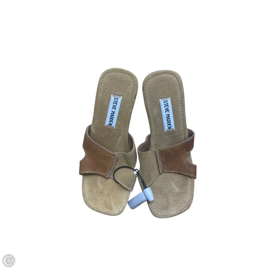 Sandals Heels Block By Steve Madden In Brown, Size: 6