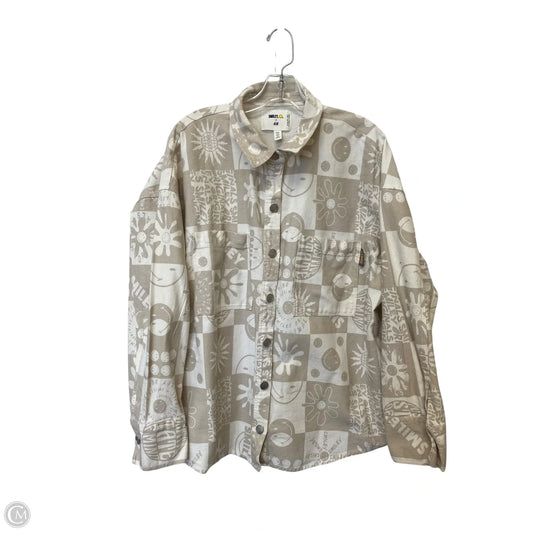 Jacket Denim By H&m In Cream, Size: M